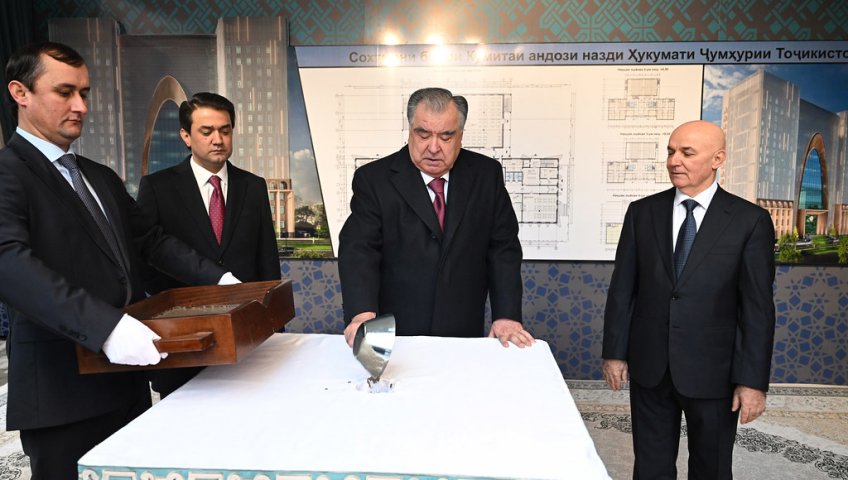 LEADER OF THE NATION EMOMALI RAHMON LAID THE FOUNDATION STONE FOR THE CONSTRUCTION OF A NEW BUILDING OF THE TAX COMMITTEE